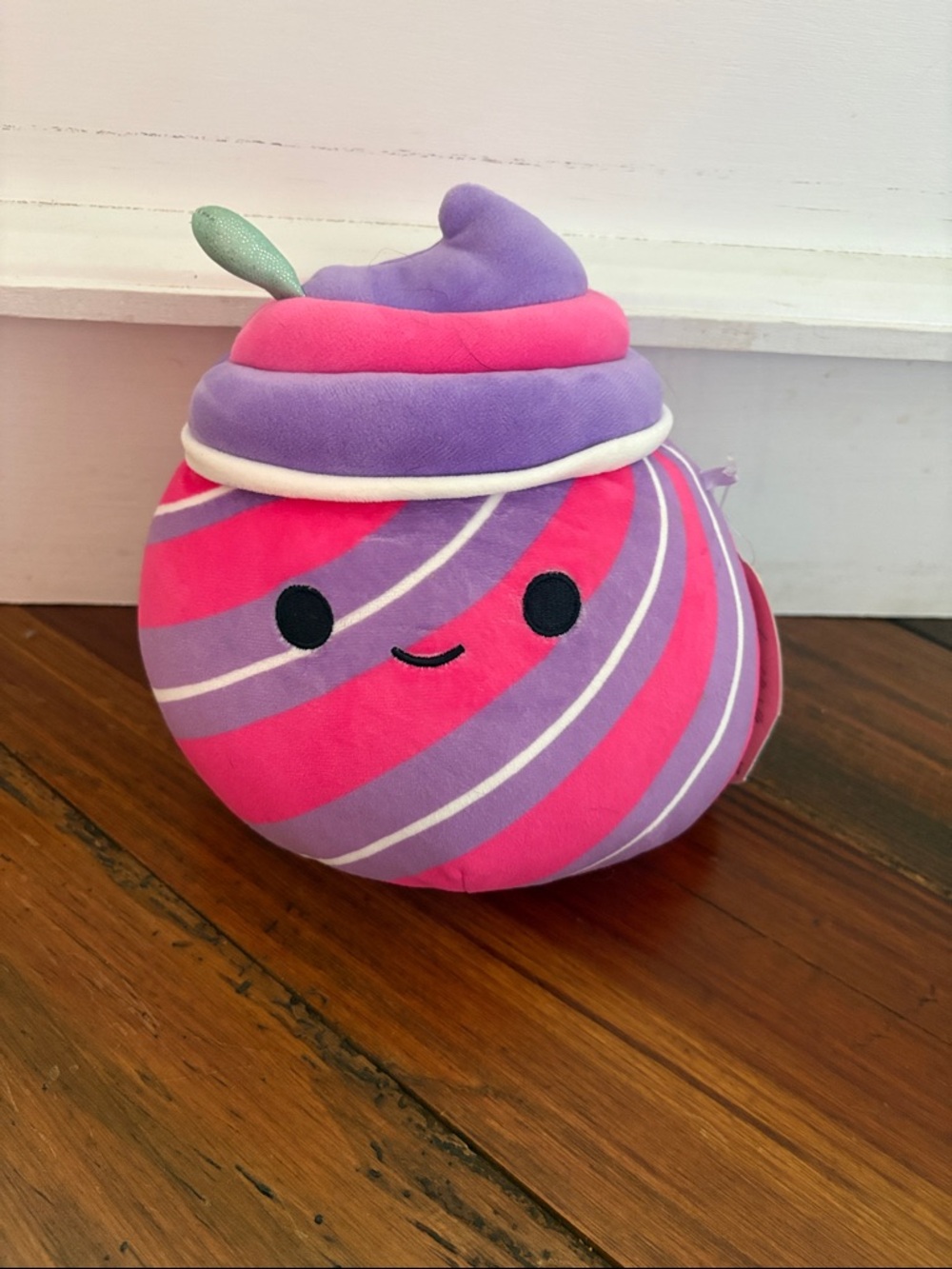 Squishmallows Pink and Purple Swirl Plush with White Accents